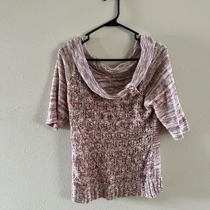 Maurice’s knit top maroon and cream size large
